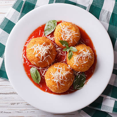 Arancini Stock Up With Tomato Butter Sauce