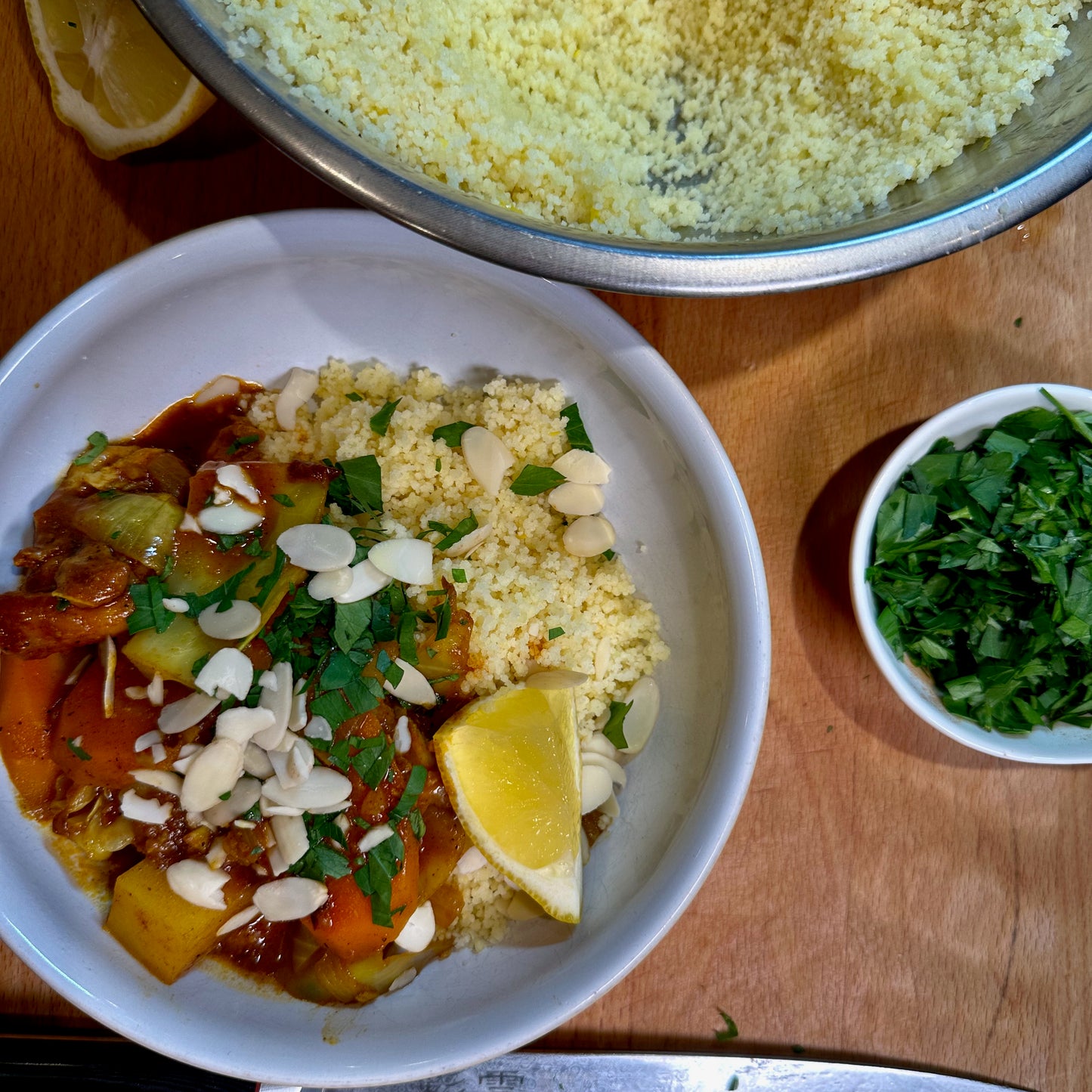 Easy Moroccan Chicken with Toasted Almond Couscous