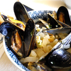 Beer-Steamed Mussels with Bacon, Leek and Cream