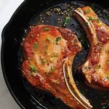 Bone-in Pork Chops with Beer-Brown Sugar Glaze