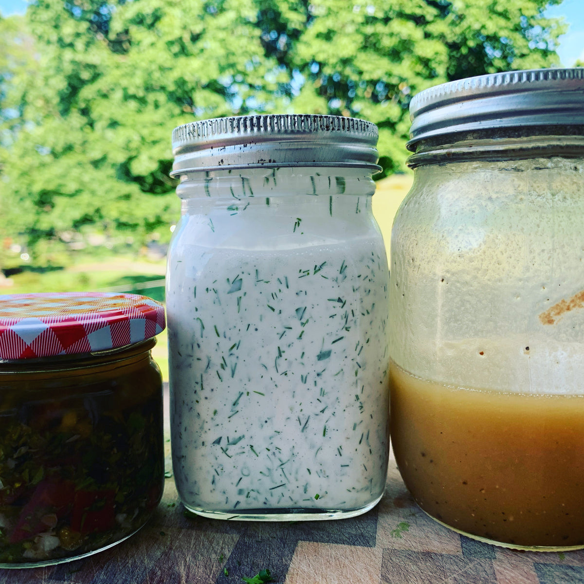 jars of dressing
