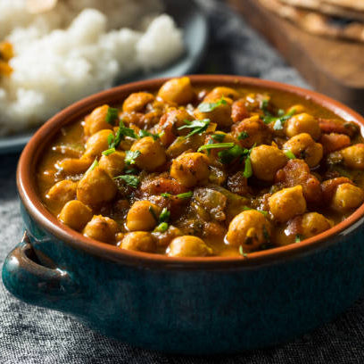 Chana Masala with Garlic Buttered Naan