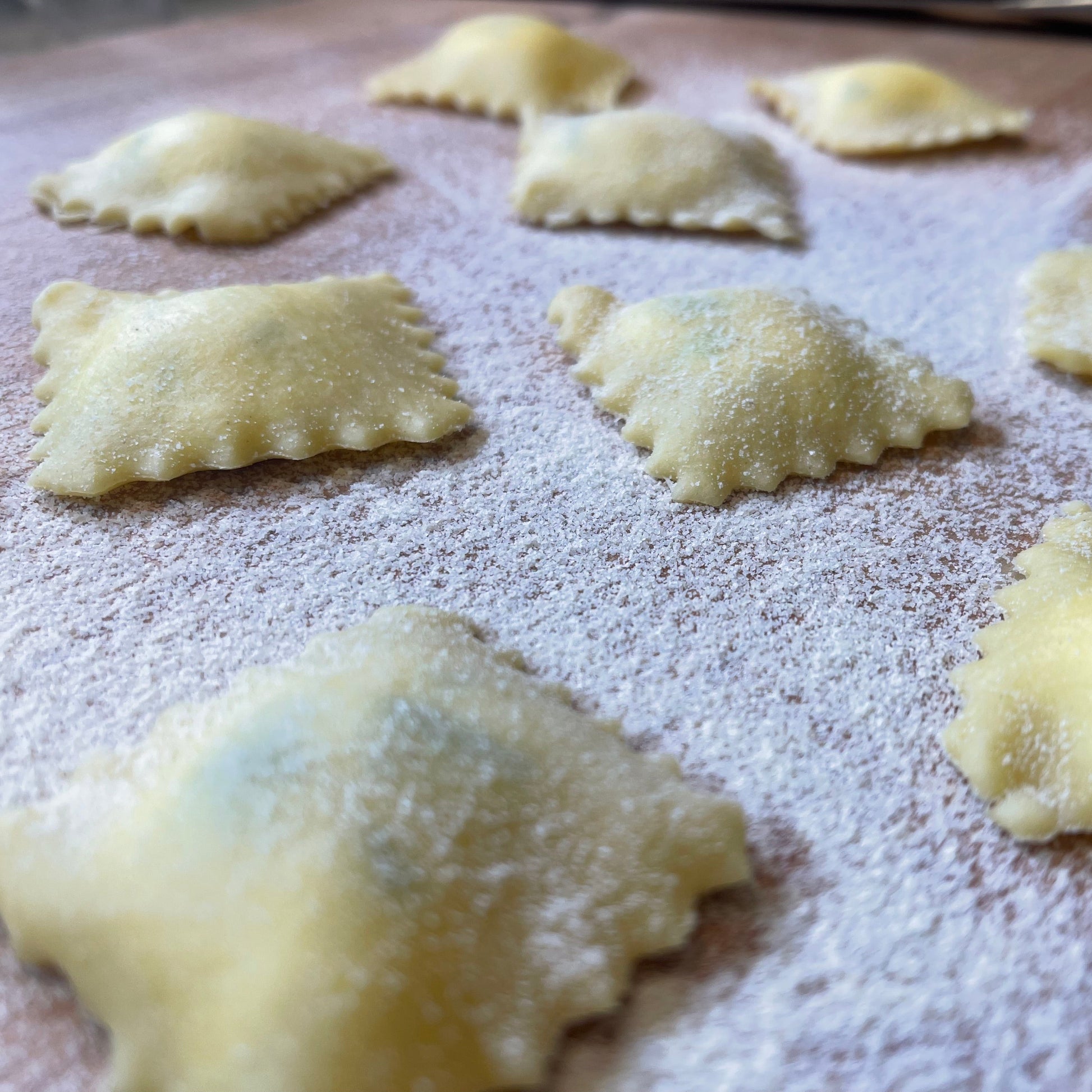 ravioli on a cutting board
