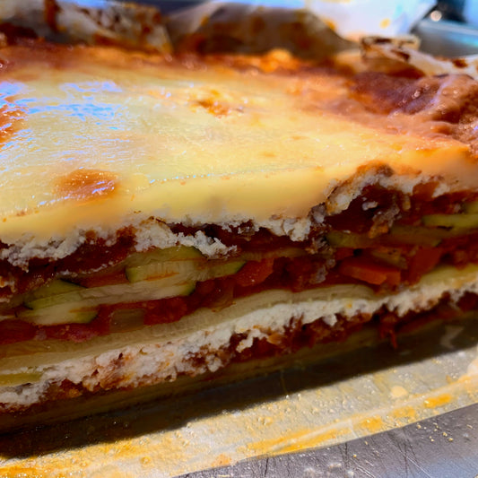 Fresh Summer Lasagna with Zucchini, Beef & Cheese